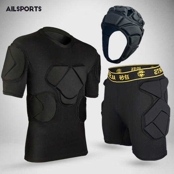 2018 new american football sports safety thicken gear soccer goalkeeper jerseys pants knee pads elbow helmet kneepads protector