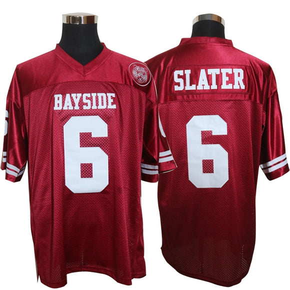 Cheap American Football Jerseys AC Slater 6 Bayside Tigers High School Throwback jerseys Retro Red Stitched Shirt for Mens