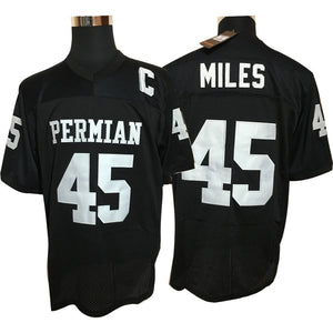 Permian Movie Mens Cheap Friday Night Light American Football Jerseys #45 Boobie Miles Jersey Retro Stitched Black Shirt for Men