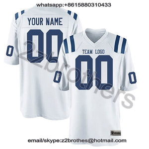 Factory Wholesale Custom American Football Game Jerseys Design Logo Stitch Embroidered Team T-Shirt Indianapolis Men Women Youth